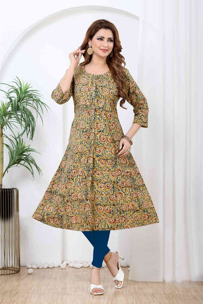 Mustard Yellow Kalamkari