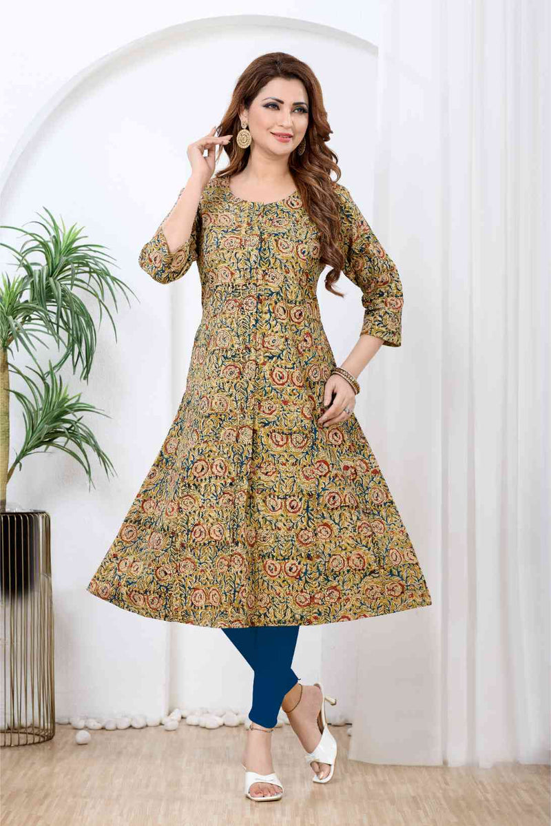 Mustard Yellow Kalamkari