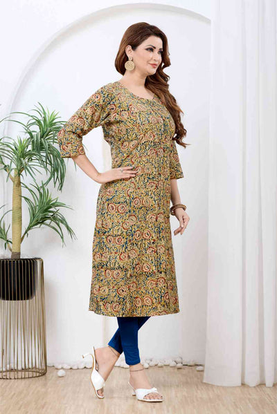 Mustard Yellow Kalamkari