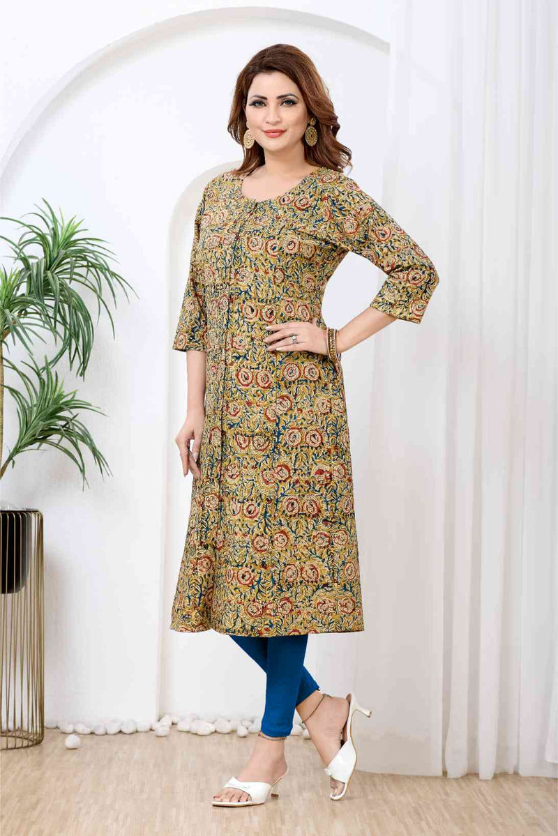 Mustard Yellow Kalamkari