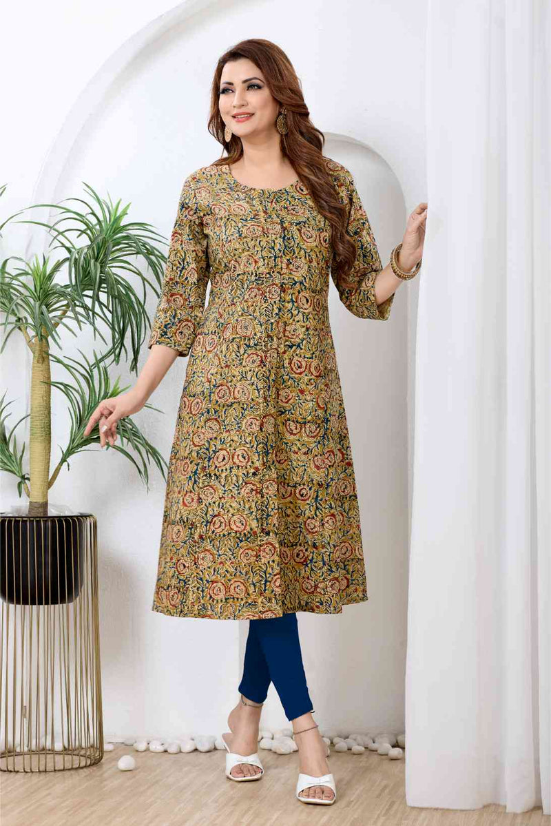 Mustard Yellow Kalamkari