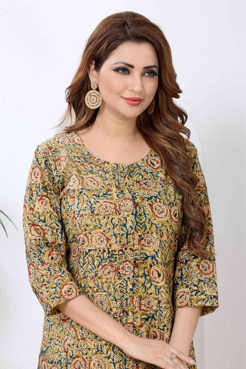 Mustard Yellow Kalamkari