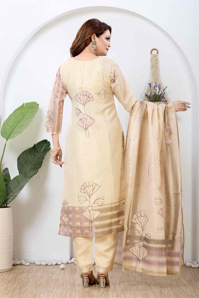 Noor Zari Golden Kurta Set with Dupatta