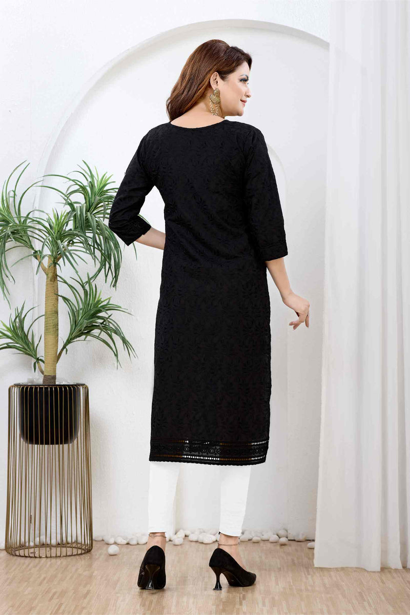 Noiré Chikankari Shadow Kurti