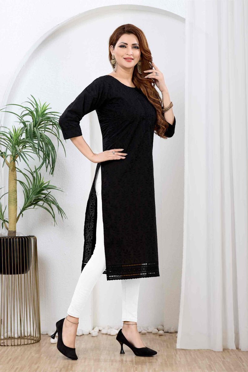 Noiré Chikankari Shadow Kurti