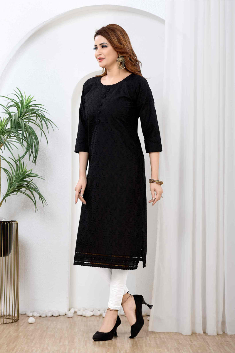 Noiré Chikankari Shadow Kurti