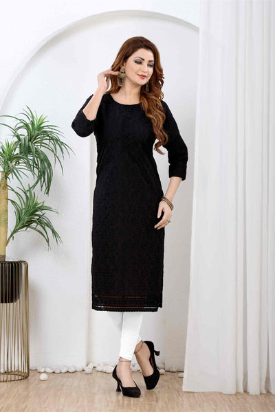 Noiré Chikankari Shadow Kurti