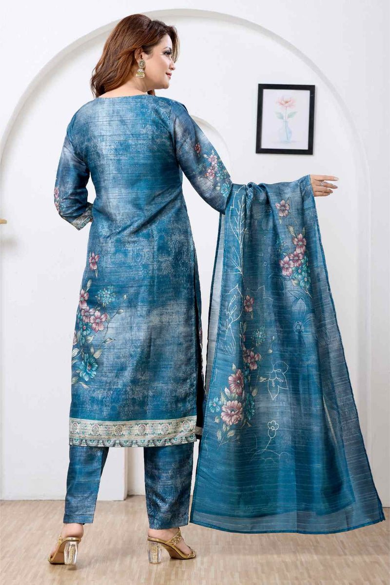 Ocean Grace Floral Kurta Set