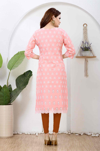 Pastel Peach Botanica Kurti