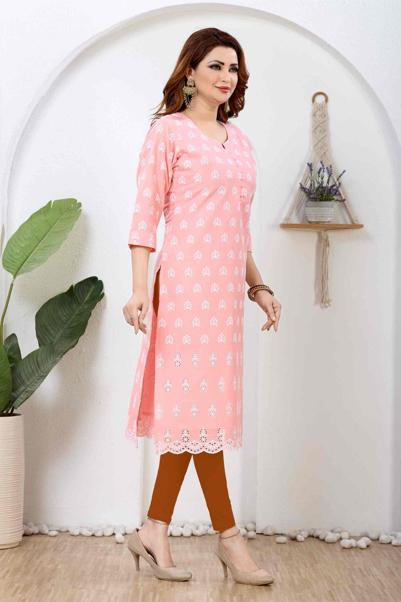 Pastel Peach Botanica Kurti